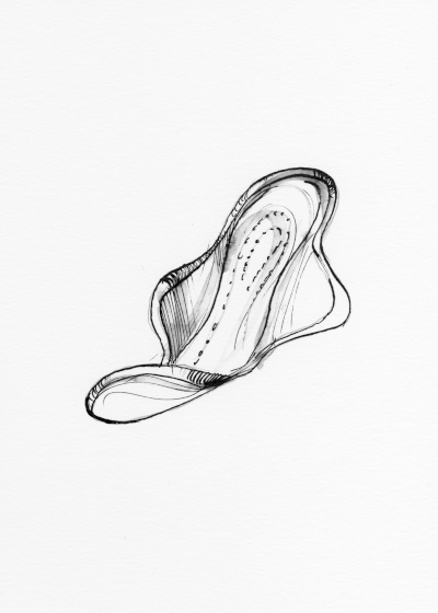 An old picture of a sanitary napkin An old picture of a sanitary napkin